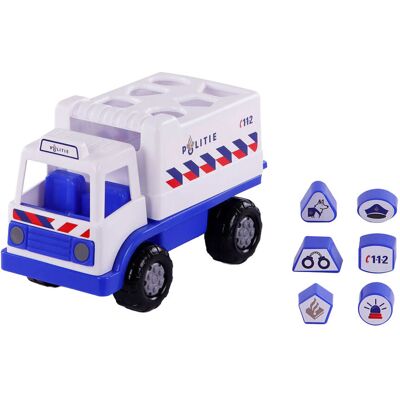 Cavallino politievrachtwagen vormenstoof met 6 blokken, 26cm Multi kleuren Cavallino politievrachtwagen vormenstoof met 6 blokken, 26cm Multi kleuren