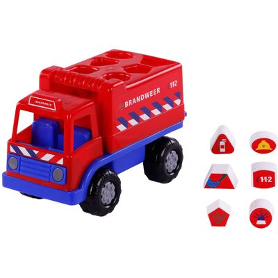 Cavallino brandweervrachtwagen vormenstoof met 6 blokken, 26cm Multi kleuren Cavallino brandweervrachtwagen vormenstoof met 6 blokken, 26cm Multi kleuren