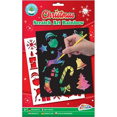 Grafix Kerst Regenboog Scratch Art A5 Grafix Kerst Regenboog Scratch Art A5