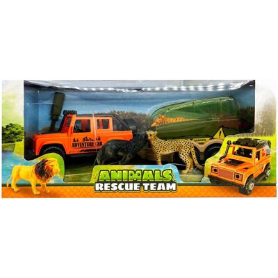 Animal Life 4x4 Safari Auto met Aanhanger en Dieren Multi kleuren Animal Life 4x4 Safari Auto met Aanhanger en Dieren Multi kleuren