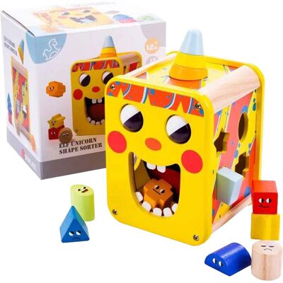 Houten Vormenstoof Eenhoorn, 12dlg Multi kleuren Houten Vormenstoof Eenhoorn, 12dlg Multi kleuren