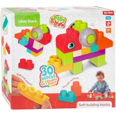 Toi-Toys Little stars soft bouwstenen - 30st. Multi kleuren Toi-Toys Little stars soft bouwstenen - 30st. Multi kleuren