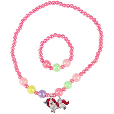 Dream Horse - Unicorn Pearl Necklace & Bracelet Set - Pink Dream Horse - Unicorn Pearl Necklace & Bracelet Set - Pink