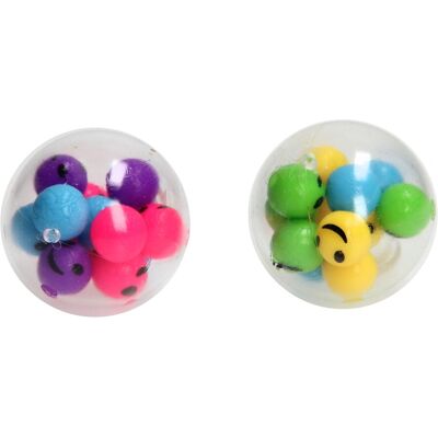 Toi-Toys Fun knijpbal gevuld met lachtgezicht balletjes Multi kleuren Toi-Toys Fun knijpbal gevuld met lachtgezicht balletjes Multi kleuren