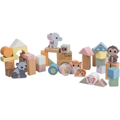 Jouéco The Wildies Family Blocks - Houten Blokken 12m+ 50 st Jouéco The Wildies Family Blocks - Houten Blokken 12m+ 50 st