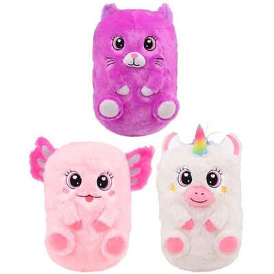 Johntoy Opblaasbare pluche knuffelcutie met pomp, 30cm Multi kleuren Johntoy Opblaasbare pluche knuffelcutie met pomp, 30cm Multi kleuren