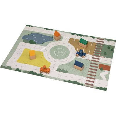 Trixie Houten Straatpuzzel met Accessoires Multi kleuren - Puzzel Trixie Houten Straatpuzzel met Accessoires Multi kleuren - Puzzel