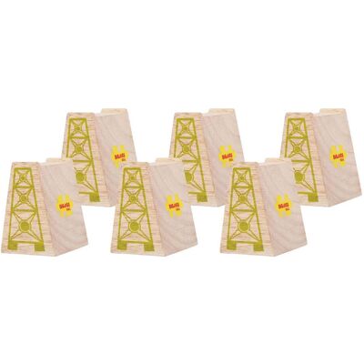 Bigjigs houten rails - brugpilaren - 4dlg. Bigjigs houten rails - brugpilaren - 4dlg.