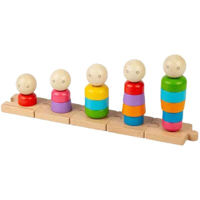 Bigjigs Houten Regenboogfamilie Stapelspel - Educatief, 25 stuks Bigjigs Houten Regenboogfamilie Stapelspel - Educatief, 25 stuks