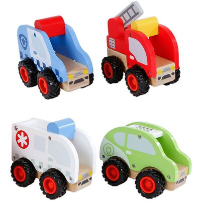 Houten Houten Voertuig, 12,5cm Multi kleuren Houten Houten Voertuig, 12,5cm Multi kleuren