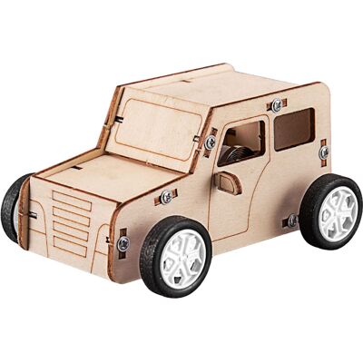 Houten Bouwpakket Pull String Auto Geel Houten Bouwpakket Pull String Auto Geel