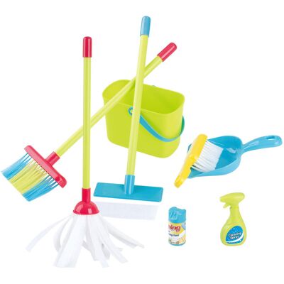 Playgo schoonmaak speelset - 9dlg. Multi kleuren Playgo schoonmaak speelset - 9dlg. Multi kleuren