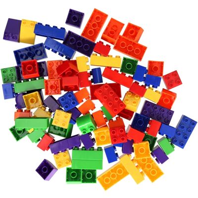 Gekleurde Bouwblokjes, 90st. Multi kleuren Gekleurde Bouwblokjes, 90st. Multi kleuren