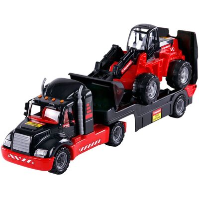 Cavallino mammoet torpedo vrachtwagen met bulldozer, schaal 1:16 Rood Cavallino mammoet torpedo vrachtwagen met bulldozer, schaal 1:16 Rood