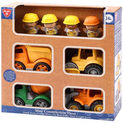 Playgo mini constructie voertuigen met figuren speelset - 8dlg. Multi kleuren Playgo mini constructie voertuigen met figuren speelset - 8dlg. Multi kleuren