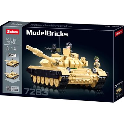 Sluban Model Bricks M38-B1011 Tank - 2-in-1 Gevechtsvoertuig Sluban Model Bricks M38-B1011 Tank - 2-in-1 Gevechtsvoertuig