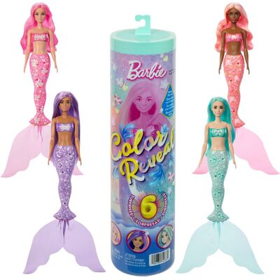 Barbie color reveal zeemeerminserie - pop en accessoires met 6 verrassingen Barbie color reveal zeemeerminserie - pop en accessoires met 6 verrassingen