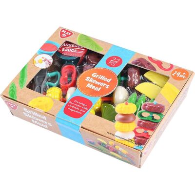 Playgo speelgoedeten gegrilde spiesjes speelset - barbecue speelgoed 22-delig. Multi kleuren Playgo speelgoedeten gegrilde spiesjes speelset - barbecue speelgoed 22-delig. Multi kleuren