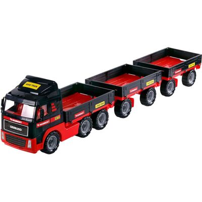 Cavallino mammoet vrachtwagen met dubbele aanhanger, schaal 1:16 Rood Cavallino mammoet vrachtwagen met dubbele aanhanger, schaal 1:16 Rood