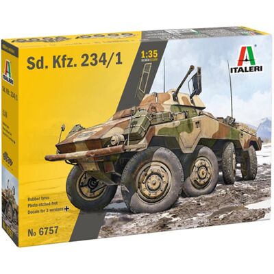 Italeri modelbouwpakket militaire voertuigen - 6757 sd. kfz. 234/1 - duitse pantserwagen - verkenningsvoertuig wwii - militair voertuig plastic - 1:35 - modelbouw Italeri modelbouwpakket militaire voertuigen - 6757 sd. kfz. 234/1 - duitse pantserwagen - verkenningsvoertuig wwii - militair voertuig plastic - 1:35 - modelbouw