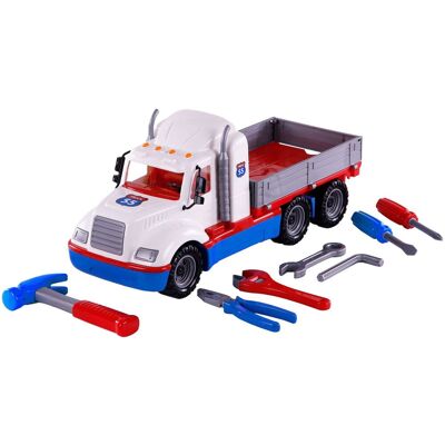 Cavallino torpedo vrachtwagen met 7 gereedschappen, schaal 1:16 Multi kleuren Cavallino torpedo vrachtwagen met 7 gereedschappen, schaal 1:16 Multi kleuren