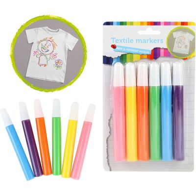 Toi-Toys Tropical Textielstiften - 6 stuks Toi-Toys Tropical Textielstiften - 6 stuks