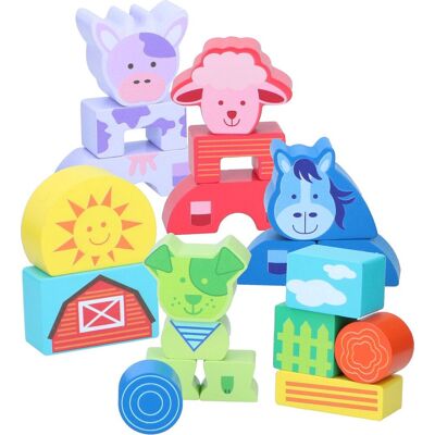 Houten dieren bouwset - 20 stuks Houten dieren bouwset - 20 stuks