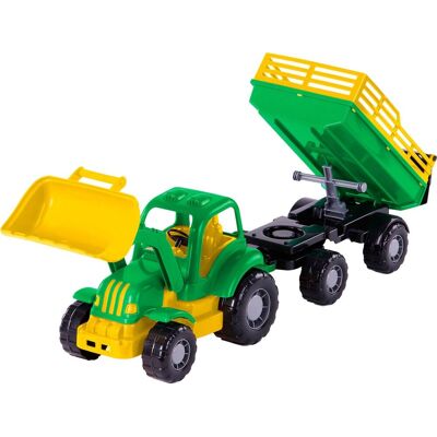 Cavallino klassieke tractor met kiep aanhangwagen, 66cm Multi kleuren Cavallino klassieke tractor met kiep aanhangwagen, 66cm Multi kleuren