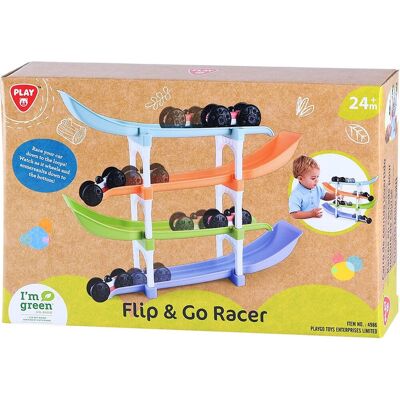 Playgo biobased flip en go autoracebaan - 11dlg. Multi kleuren Playgo biobased flip en go autoracebaan - 11dlg. Multi kleuren