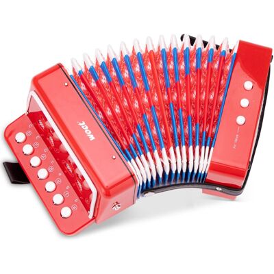 Woet ® speelgoed accordeon voor kinderen - speelgoedinstrument - rood - inclusief muziekboekje met 8 liedjes - vanaf 3 jaar Woet ® speelgoed accordeon voor kinderen - speelgoedinstrument - rood - inclusief muziekboekje met 8 liedjes - vanaf 3 jaar