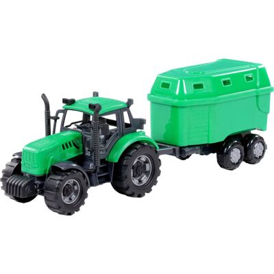 Cavallino Toys Model 1:32 Groene Tractor met Paardentrailer Cavallino Toys Model 1:32 Groene Tractor met Paardentrailer