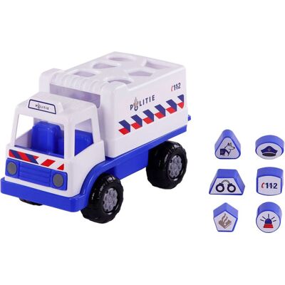 Cavallino politievrachtwagen vormenstoof met 6 blokken, 26cm Multi kleuren Cavallino politievrachtwagen vormenstoof met 6 blokken, 26cm Multi kleuren