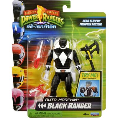 Power Rangers Playmates mighty morphin action figure auto-morphin black ranger 12 cm action figuur Power Rangers Playmates mighty morphin action figure auto-morphin black ranger 12 cm action figuur