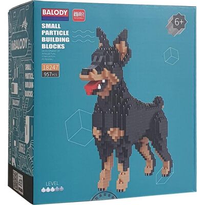Balody dobberman hond met nanoblocks mini lego bouwstenen 957 onderdelen Balody dobberman hond met nanoblocks mini lego bouwstenen 957 onderdelen