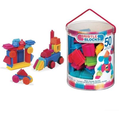 Bristle Blocks Emmer met 50 Stuks - Bouwstenen Bristle Blocks Emmer met 50 Stuks - Bouwstenen