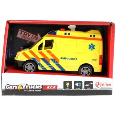 Toi-Toys ambulance - speelgoed auto - frictie - licht en geluid - speelgoed Toi-Toys ambulance - speelgoed auto - frictie - licht en geluid - speelgoed