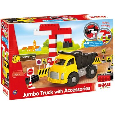 Dolu jumbo bouwtruck met accessoires 40-delig Dolu jumbo bouwtruck met accessoires 40-delig