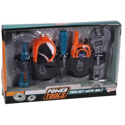 Toi-Toys Power Tools Gereedschapset in Riem - 6-delig, Meerkleuren Toi-Toys Power Tools Gereedschapset in Riem - 6-delig, Meerkleuren