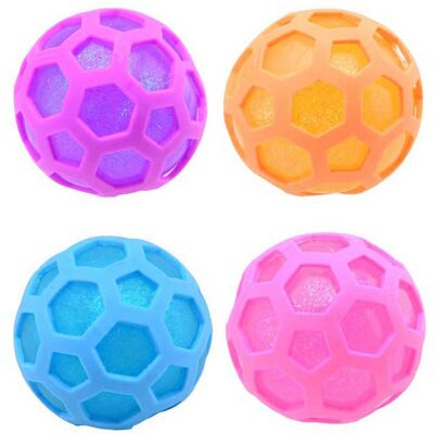 Johntoy Glitter squeeze zeshoek bal Multi kleuren Johntoy Glitter squeeze zeshoek bal Multi kleuren