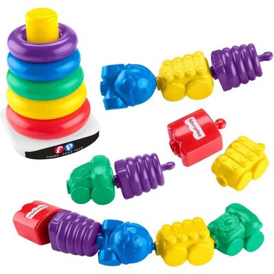 Mattel Fisher price stapeltoren en klikkralen Meerkleurig Mattel Fisher price stapeltoren en klikkralen Meerkleurig