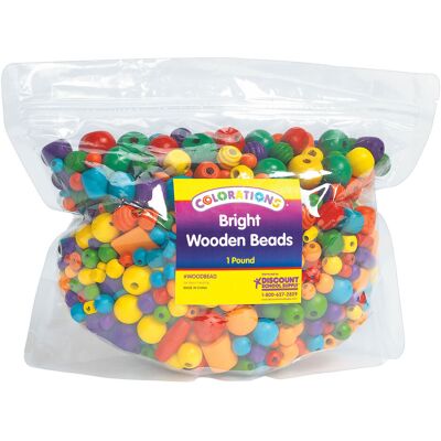 Colorations - heldere houten kralen, 450 gram Naturel Colorations - heldere houten kralen, 450 gram Naturel