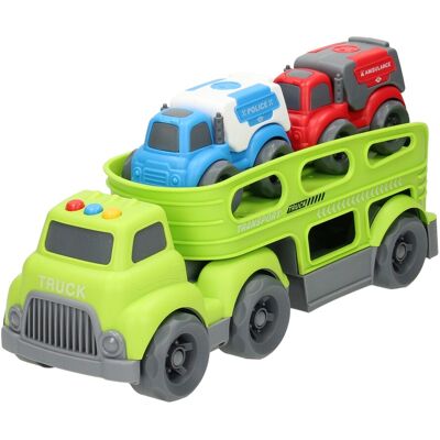 Lobbes Transporter noodvoertuigen met geluid Groen Lobbes Transporter noodvoertuigen met geluid Groen