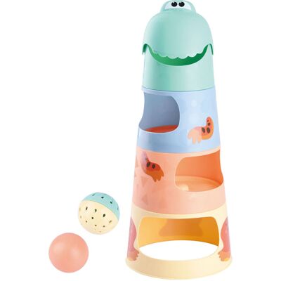 Playgo dino stapeltoren met ballen - 6dlg. Multi kleuren Playgo dino stapeltoren met ballen - 6dlg. Multi kleuren