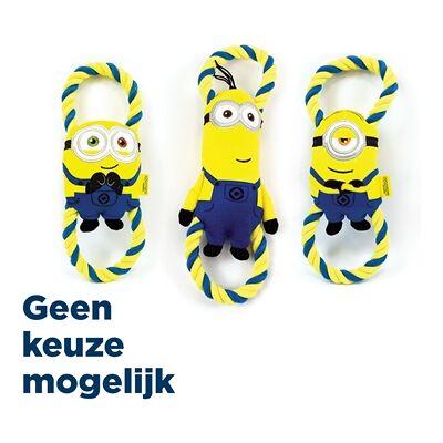 Minions pluche bob / stuart / kevin aan flostouw Minions pluche bob / stuart / kevin aan flostouw