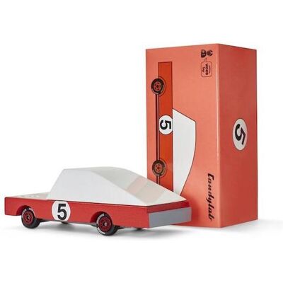 Candylab Toys Candycar world: racer red #5 (f195) 8,9x4,1x3cm, wooden diecast, magnetic, in giftbox, 3+ Candylab Toys Candycar world: racer red #5 (f195) 8,9x4,1x3cm, wooden diecast, magnetic, in giftbox, 3+