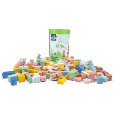 Woet ® houten bouwblokken set - 100-delige blokkendoos - fsc - educatief speelgoed - stimuleert creativiteit - vanaf 18 maanden Woet ® houten bouwblokken set - 100-delige blokkendoos - fsc - educatief speelgoed - stimuleert creativiteit - vanaf 18 maanden