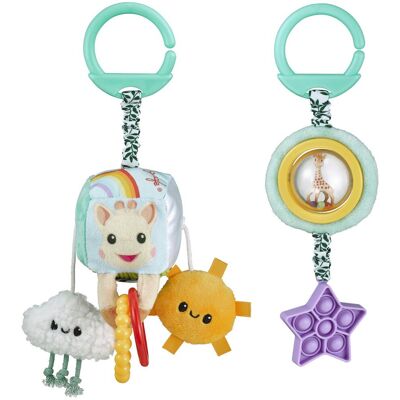 Sophie De Giraf set van 2 activiteitenspeeltjes - zintuiglijke hangspeeltjes met spiegel, trekspeeltje, getextureerde ringen & sensorische pop-it ster - baby ontwikkeling & motoriek speelset - vanaf 0 maanden Sophie De Giraf set van 2 activiteitenspeeltjes - zintuiglijke hangspeeltjes met spiegel, trekspeeltje, getextureerde ringen & sensorische pop-it ster - baby ontwikkeling & motoriek speelset - vanaf 0 maanden