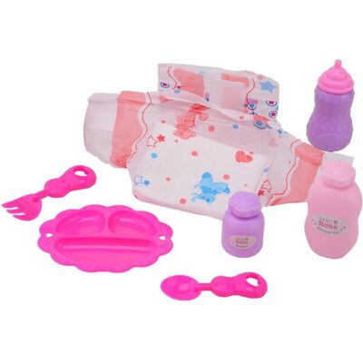 Johntoy John toy baby rose verzorgset in tasje Johntoy John toy baby rose verzorgset in tasje