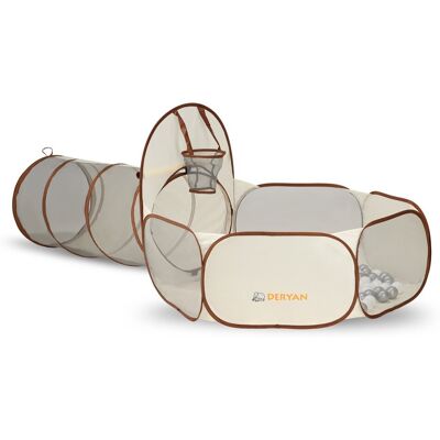 Deryan luxe pop up speeltent - inclusief 45 ballen - cream/bruin Deryan luxe pop up speeltent - inclusief 45 ballen - cream/bruin