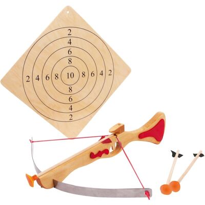 Small Foot - houten sportkruisboog met doelwitbord, 4dlg. Small Foot - houten sportkruisboog met doelwitbord, 4dlg.